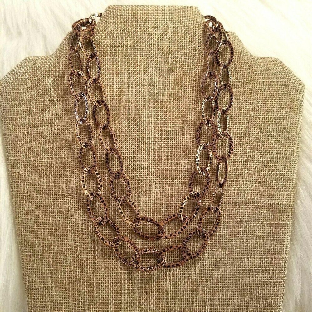 Premier Designs Western Necklace Copper Festival Layered Hammered Gothic 1414 - Picture 2 of 5